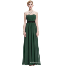 Starzz trägerlos aus Schulter lange dunkelgrüne Chiffon einfach Brautjungfer Kleid ST000066-7